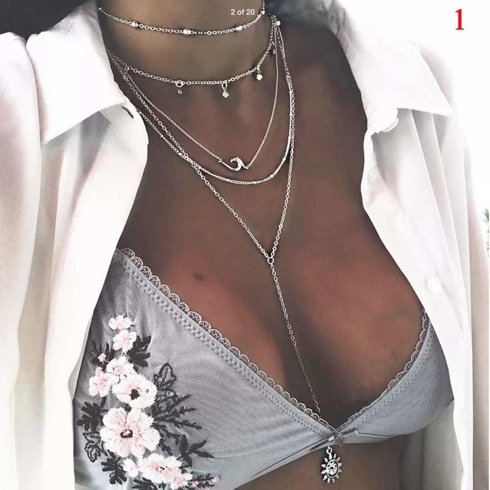 NWT Lariat 5 Layer Boho Necklace Choker